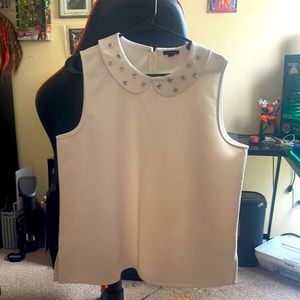 Ann Taylor white jeweled shirt
